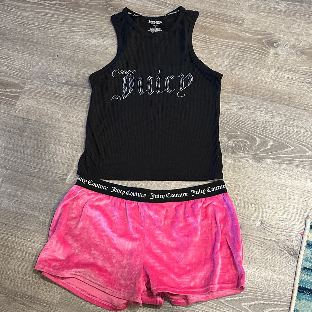 Juicy Couture Black and Pink Pajama Set